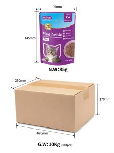 cat pouch meat particles 85g-g